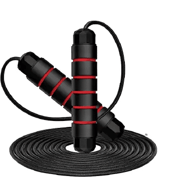 Tangle-Free Rapid Speed Jump Rope with Ball Bearings Foam Handles Adjustable for Fitness Workout Aerobic Exercise Black