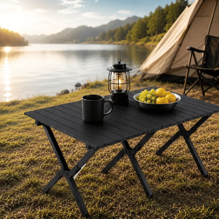 Portable Aluminum Folding Picnic Table 120cm Lightweight Camping Garden