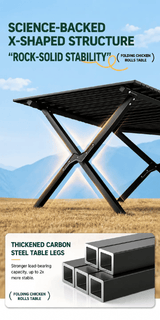 Portable Aluminum Folding Picnic Table 120cm Lightweight Camping Garden