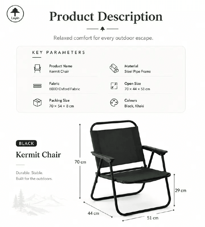 Portable Foldable Beach Kemet Chair Oxford Large Outdoor Camping Furniture
