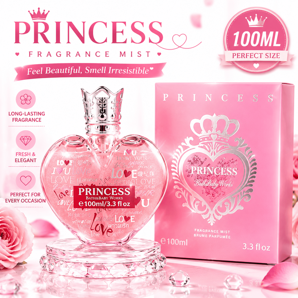 Luxury 100ml Eau de Toilette Floral Perfume for Women