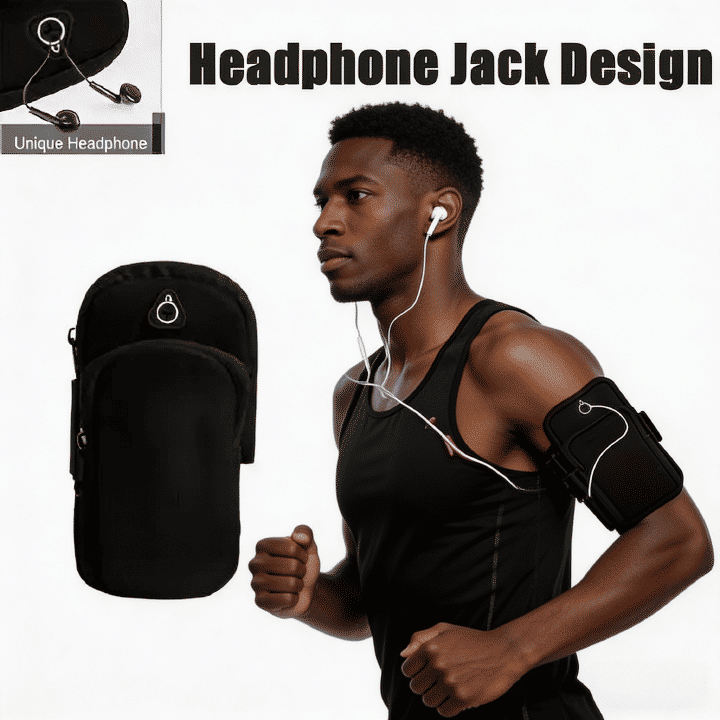 Universal 6.5'' Zippered Multi-Compartment Arm Bag for Fitness Outdoor Activities