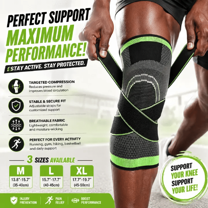 Adjustable Compression Knee Protector Strap for Basketball Running Nylon M/L/XL