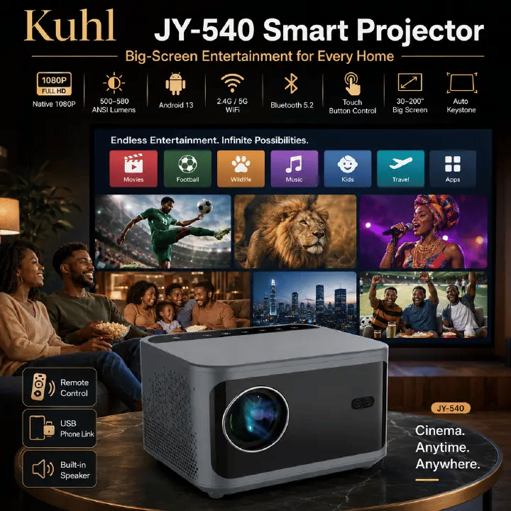 JY-540 Android 13 LED Projector 1080P Full HD WiFi 5G Auto Keystone