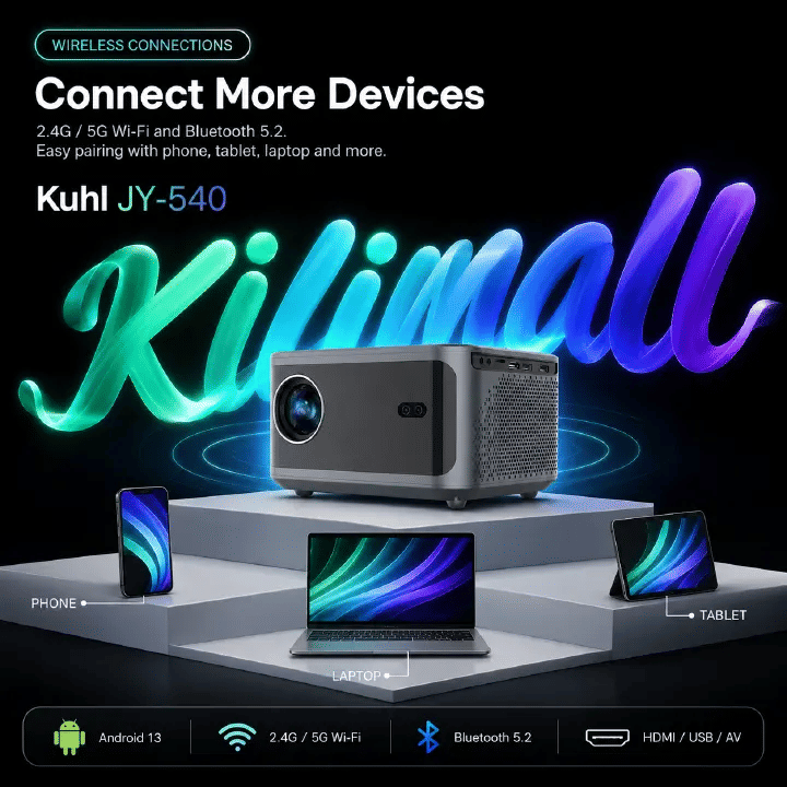 JY-540 Android 13 LED Projector 1080P Full HD WiFi 5G Auto Keystone