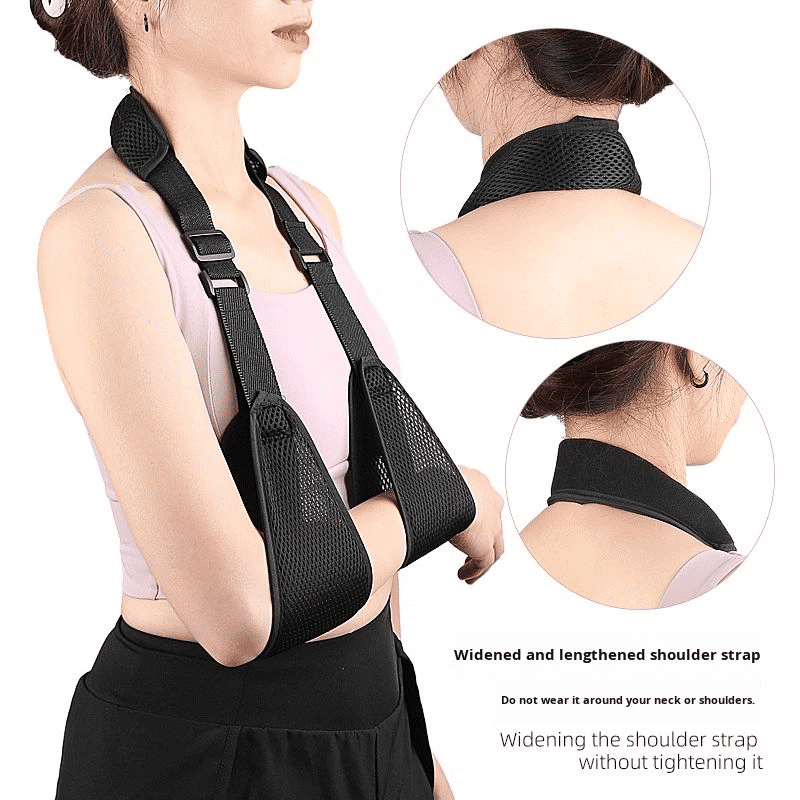 Arm Sling Adjustable Shoulder Immobilizer Support Strap Black