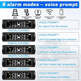Wireless Solar Tire Pressure Monitoring System 4 Sensors LCD Display