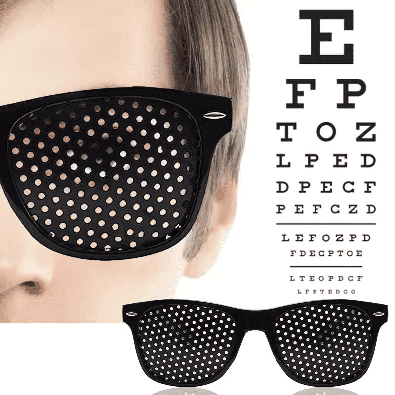 Pinhole Eye Exercise Glasses Anti-Fatigue Corrective PC Screen Protection Black