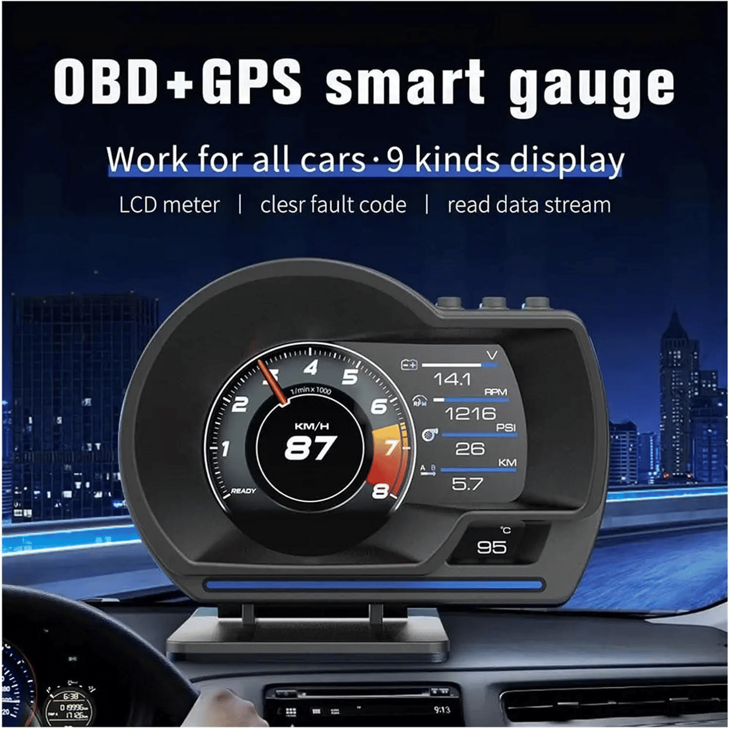 Auto Gauge A501 OBD2 GPS Car Head Up Display