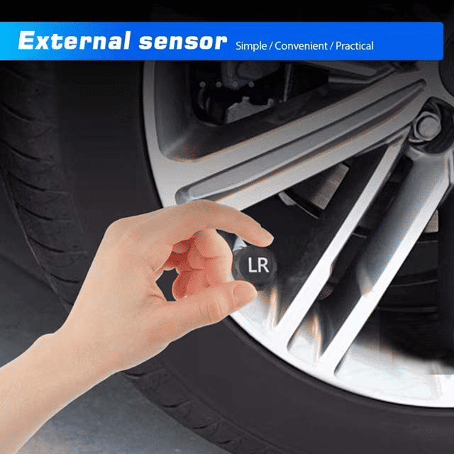 Wireless Solar Tire Pressure Monitoring System 4 Sensors LCD Display