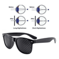 Pinhole Eye Exercise Glasses Anti-Fatigue Corrective PC Screen Protection Black