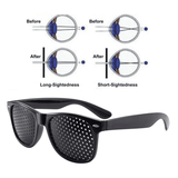 Pinhole Eye Exercise Glasses Anti-Fatigue Corrective PC Screen Protection Black
