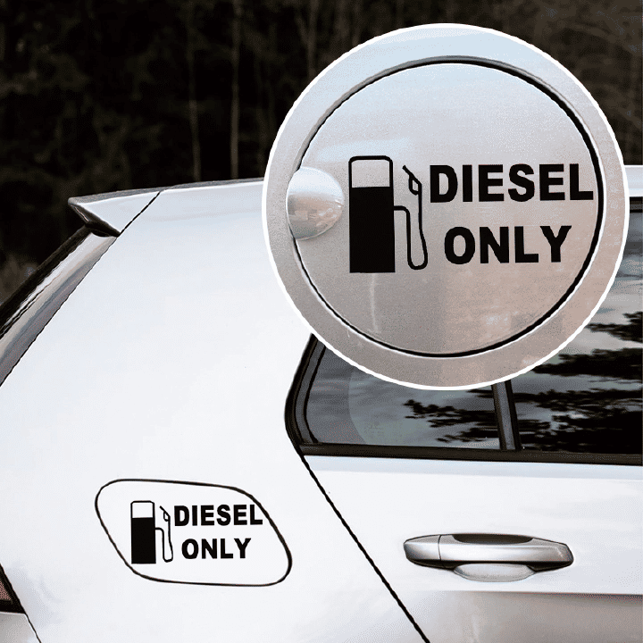 Diesel Only Black Durable Sticker Vinyl Die Cut Decal Car Fuel Tank Cap Door 4x4 Ute Truck Van SUV Vehicle Auto