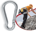 4" Galvanized Safety Climbing Buckle Carabiner with Spring Hook for Key Chain Camping Hiking Travel Fishing Hammocks Awnings Swings Punching Bags Backpacks