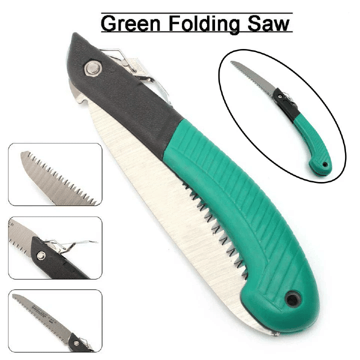 Folding Pruning Saw 7" Portable Hand Tool Cutting Branch Trimming Garden Kit Three-Edged Sharpen Teeth