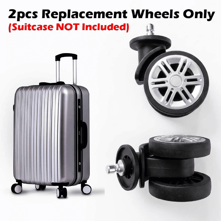 2pcs Replacement Suitcase Wheels 45x85mm Pin Type Plastic DIY Repair Spinner Luggage Roller