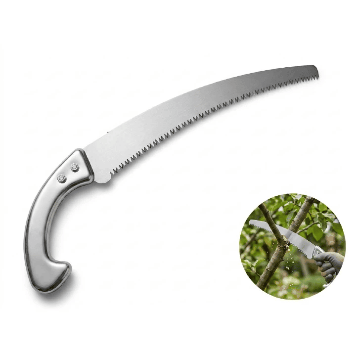 13-Inch Heavy Duty Stainless Steel Tree Pruning Saw Curved Blade Tri-Edge Teeth Cuts 7" Branches