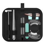 11-Piece Ring Sizing Mandrel Set with Rubber Hammer Polishing Cloth Agate Knife Adjusters and Zipper Storage Case for Jewelry Making