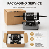 Electric Double Head Jewelry Polishing Machine 200W Heavy Duty Bench Lathe Polisher Desktop Motor Cloth Wheel for Gold Silver Mirror Polishing Adjustable Speed Grinding Small Grinder for Jeweller