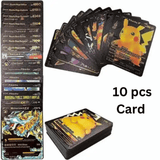10pcs Black Gold Foil Anime Cartoon TCG Cards Pack English Version