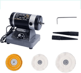 Electric Double Head Jewelry Polishing Machine 200W Heavy Duty Bench Lathe Polisher Desktop Motor Cloth Wheel for Gold Silver Mirror Polishing Adjustable Speed Grinding Small Grinder for Jeweller