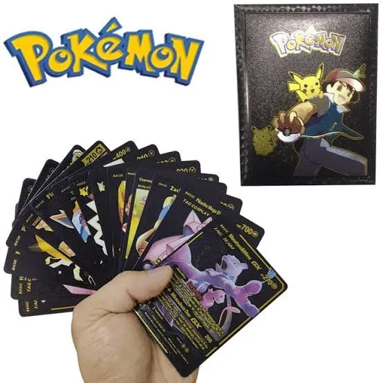 10pcs Black Gold Foil Anime Cartoon TCG Cards Pack English Version