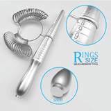 11-Piece Ring Sizing Mandrel Set with Rubber Hammer Polishing Cloth Agate Knife Adjusters and Zipper Storage Case for Jewelry Making