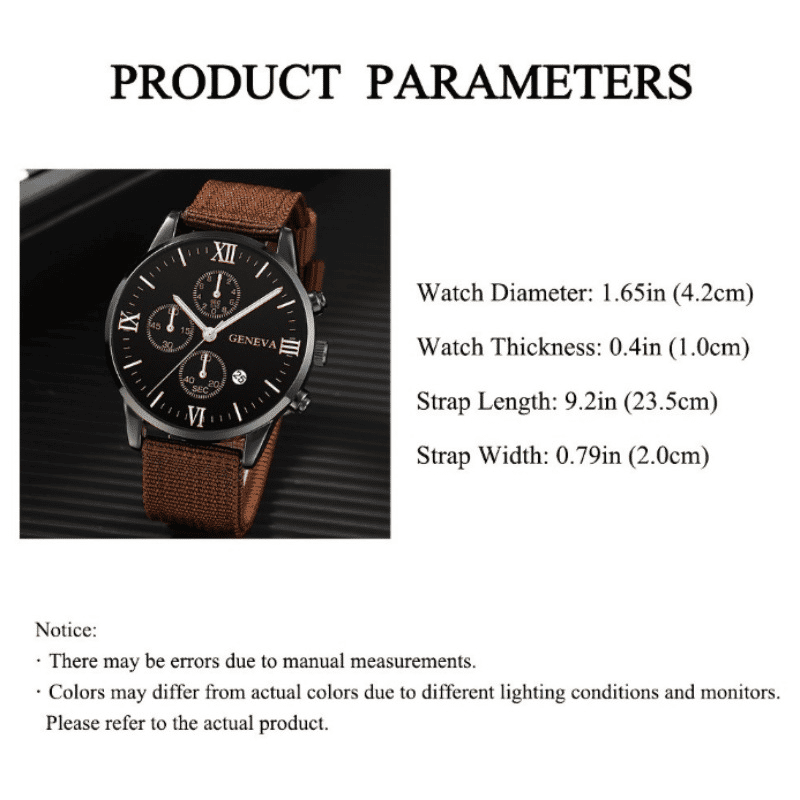 4-in-1 Men's Quartz Watch Set with 3 Stylish Bracelets
