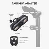 Smart Bicycle Turn Signal Light Wireless Remote Control Rechargeable Bike Rear Lamp