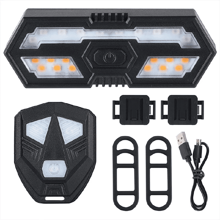 Smart Bicycle Turn Signal Light Wireless Remote Control Rechargeable Bike Rear Lamp