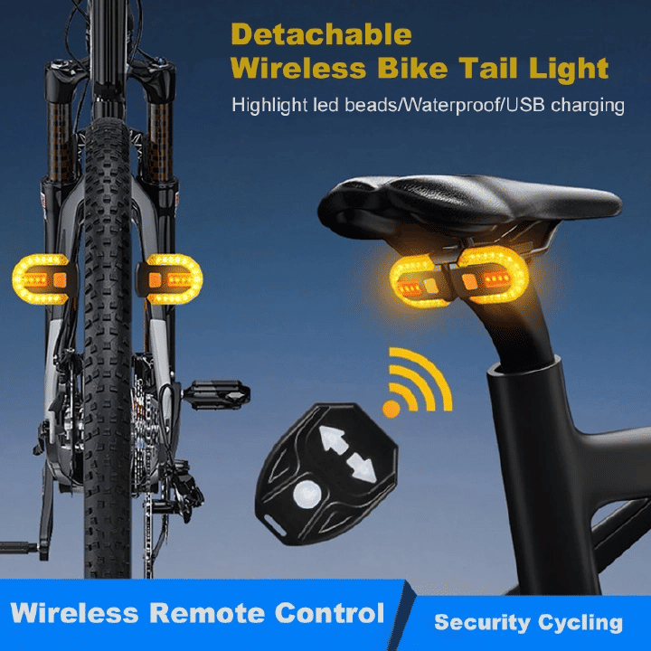 Wireless Remote Control Bike Tail Light USB Rechargeable Waterproof