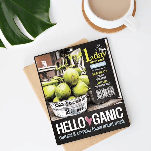 HelloGanic Hydrating Coconut Rose & Eucalyptus Facial Sheet Mask
