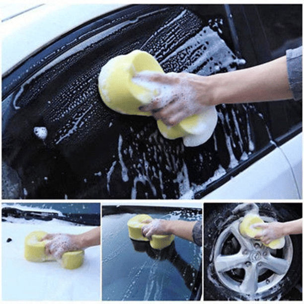 Car Wash Sponge Auto Windshield Soft Perforated Yellow Washing Pad