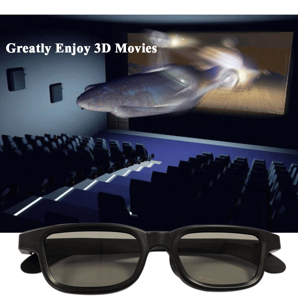 Passive 3D Polarized Glasses Lightweight Cinema Black