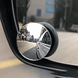 HD Borderless Circular Blind Spot Car Mirror 5cm Silver