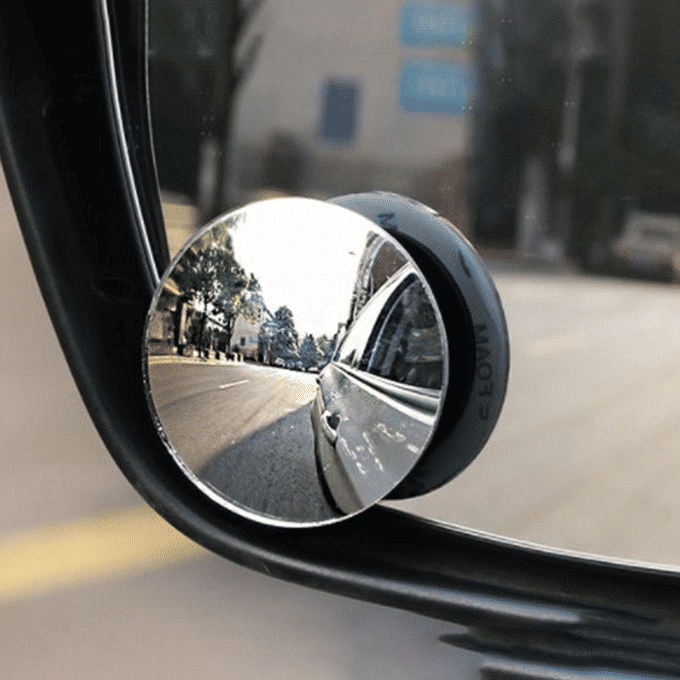 HD Borderless Circular Blind Spot Car Mirror 5cm Silver