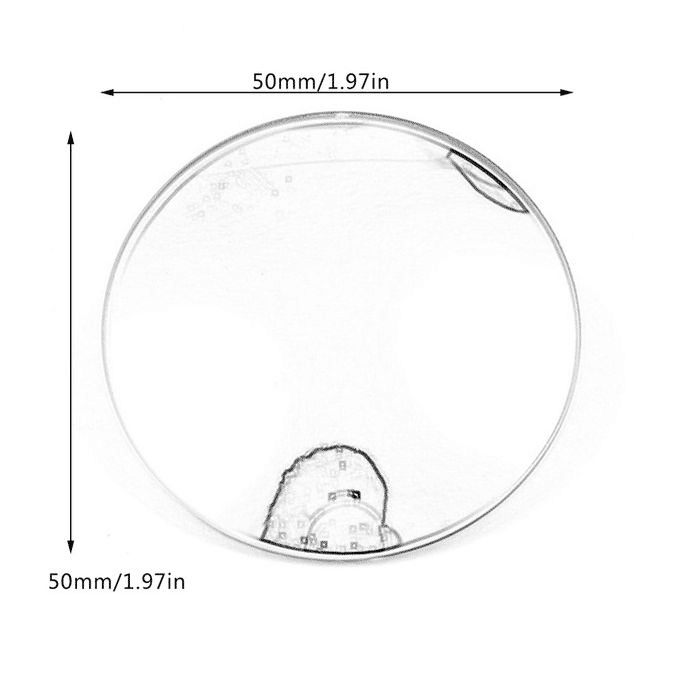 HD Borderless Circular Blind Spot Car Mirror 5cm Silver