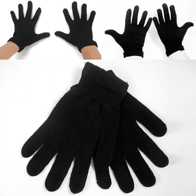 Unisex Winter Warm Capacitive Knit Gloves Black