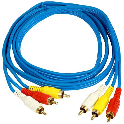 DVD to TV 3 RCA Male Audio Video Cable 1.5m Blue