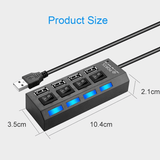 Generic 4 Port USB 2.0 Hub High Speed Splitter