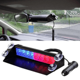 12V LED Car Strobe Light Windshield Dash Flasher Red Blue