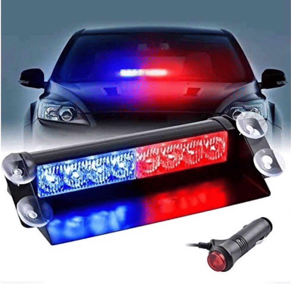 12V LED Car Strobe Light Windshield Dash Flasher Red Blue