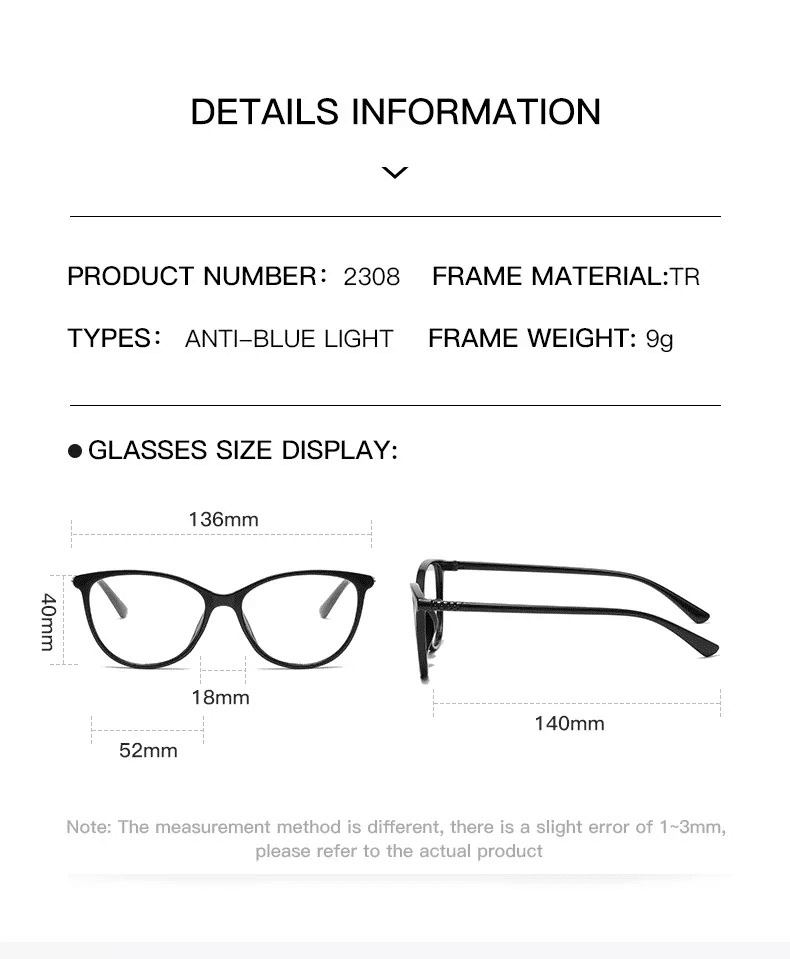 Kilimall Cat Eye Photochromic Blue Light Blocking Glasses