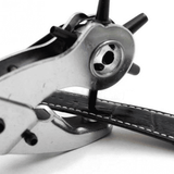 Leather Hole Punch Tool Heavy Duty Revolving 6 Size Silver