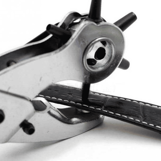 Leather Hole Punch Tool Heavy Duty Revolving 6 Size Silver