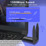 EEEkit 1300Mbps 2-in-1 Dual Band WiFi Bluetooth 5.0 Adapter