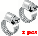 2pcs 13-19mm Adjustable Stainless Steel Worm Gear Hose Clamps
