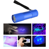 Portable 9 LED UV Flashlight Rechargeable Aluminum Alloy Torch