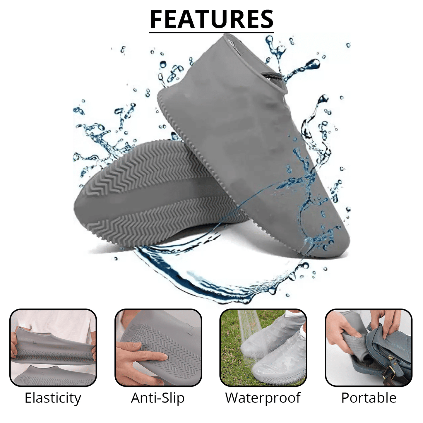 Silicone Waterproof Shoe Covers Non-slip Portable Rain Boots