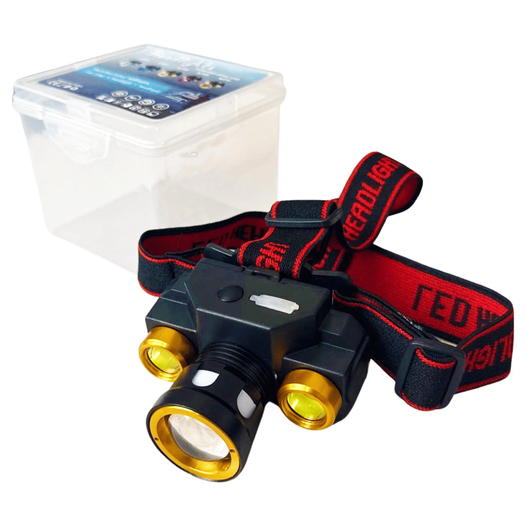 Generic Zoomable COB High Power LED Headlamp with Storage Case
